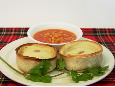 Meat pies and beans